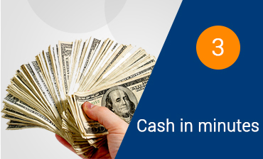 5 minutes is all it takes to Pawn or Sell us your item, all loans will be paid in cash with no credit checks of any kind. Paying us back and recovering your items within 120 Days or just pay the interest for more time. Step 3: Receive Cash